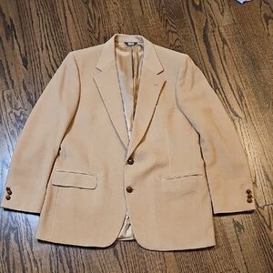 Vintage Bill Blass Camel Hair Classic Tan Men's Blazer Made In The USA